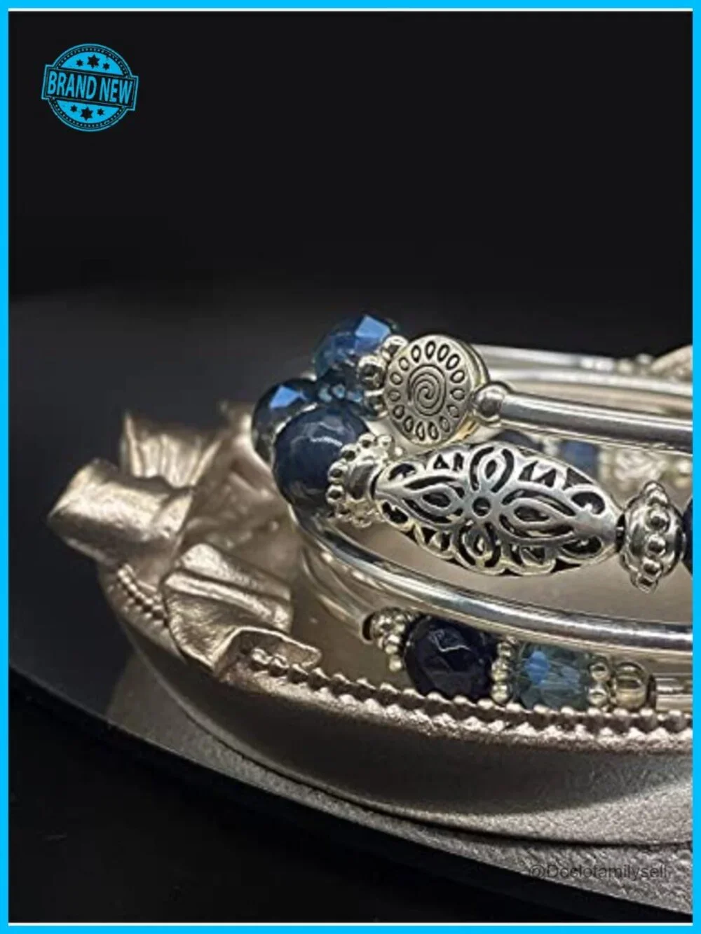 Stackable Beaded Wrap Bracelet - Boho Layered Silver Jewelry Gift